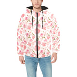 Tea pots Pattern Print Design 04 Men's Padded Hooded Jacket(ModelH42)