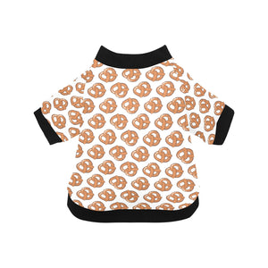 Pretzels Pattern Print Design 05 All Over Print Pet Dog Round Neck Fuzzy Shirt