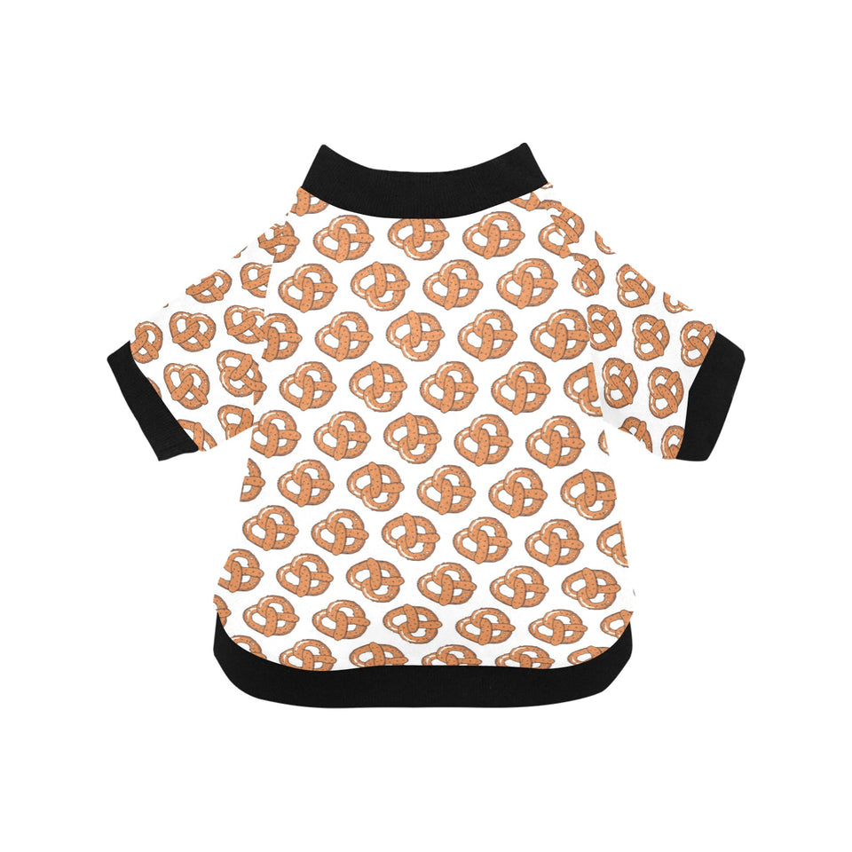 Pretzels Pattern Print Design 05 All Over Print Pet Dog Round Neck Fuzzy Shirt