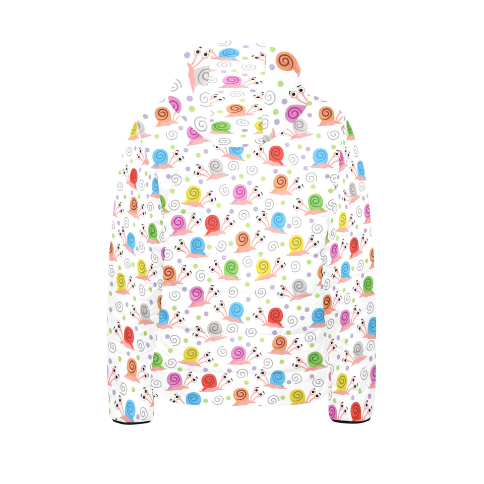 Snail Pattern Print Design 05 Kids' Boys' Girls' Padded Hooded Jacket