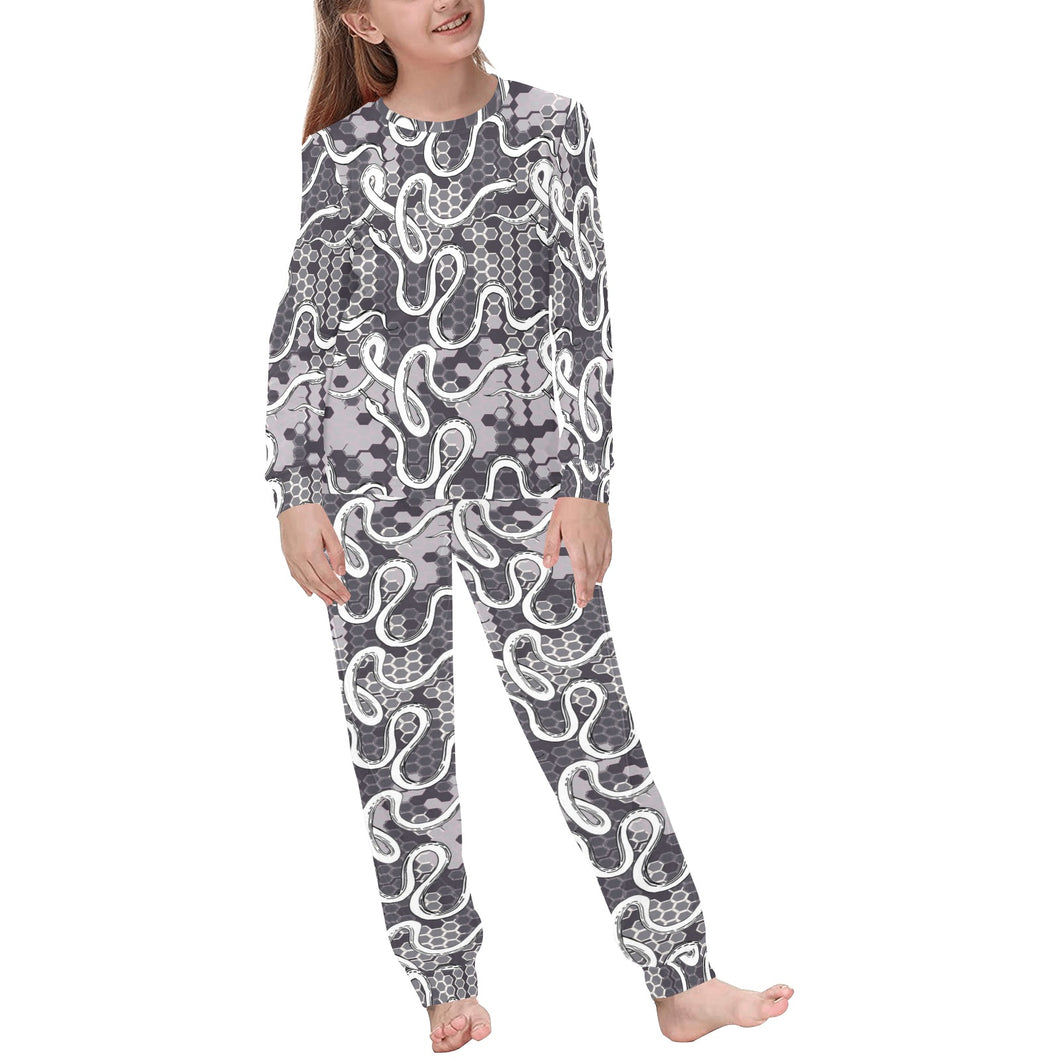 Snake Gray Pattern Kids' Boys' Girls' All Over Print Pajama Set