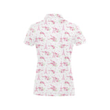 Eiffel Tower Pink Theme Pattern Print Design 05 Women's All Over Print Polo Shirt