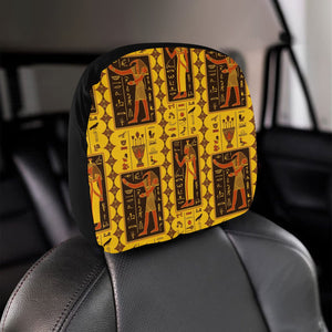 Egypt Hieroglyphics Pattern Print Design 01 Car Headrest Cover