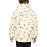 Teddy Bear Pattern Print Design 05 Kids' Boys' Girls' Padded Hooded Jacket