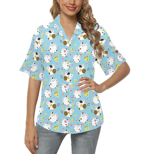 Guinea Pig Pattern Print Design 03 Women's All Over Print Hawaiian Shirt