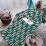 Greyhound Pattern Print Design 05 Blanket Robe with Sleeves