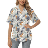 Greyhound Pattern Print Design 04 Women's All Over Print Hawaiian Shirt