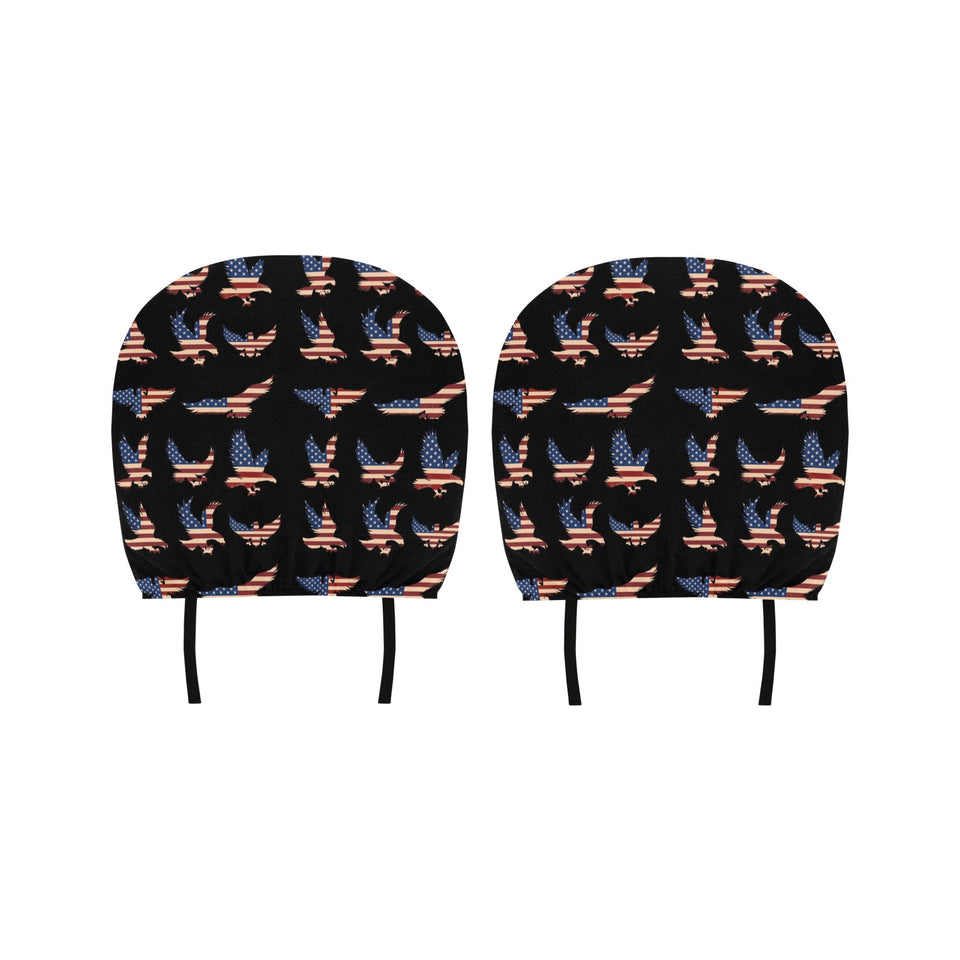 Eagle Pattern Print Design 04 Car Headrest Cover