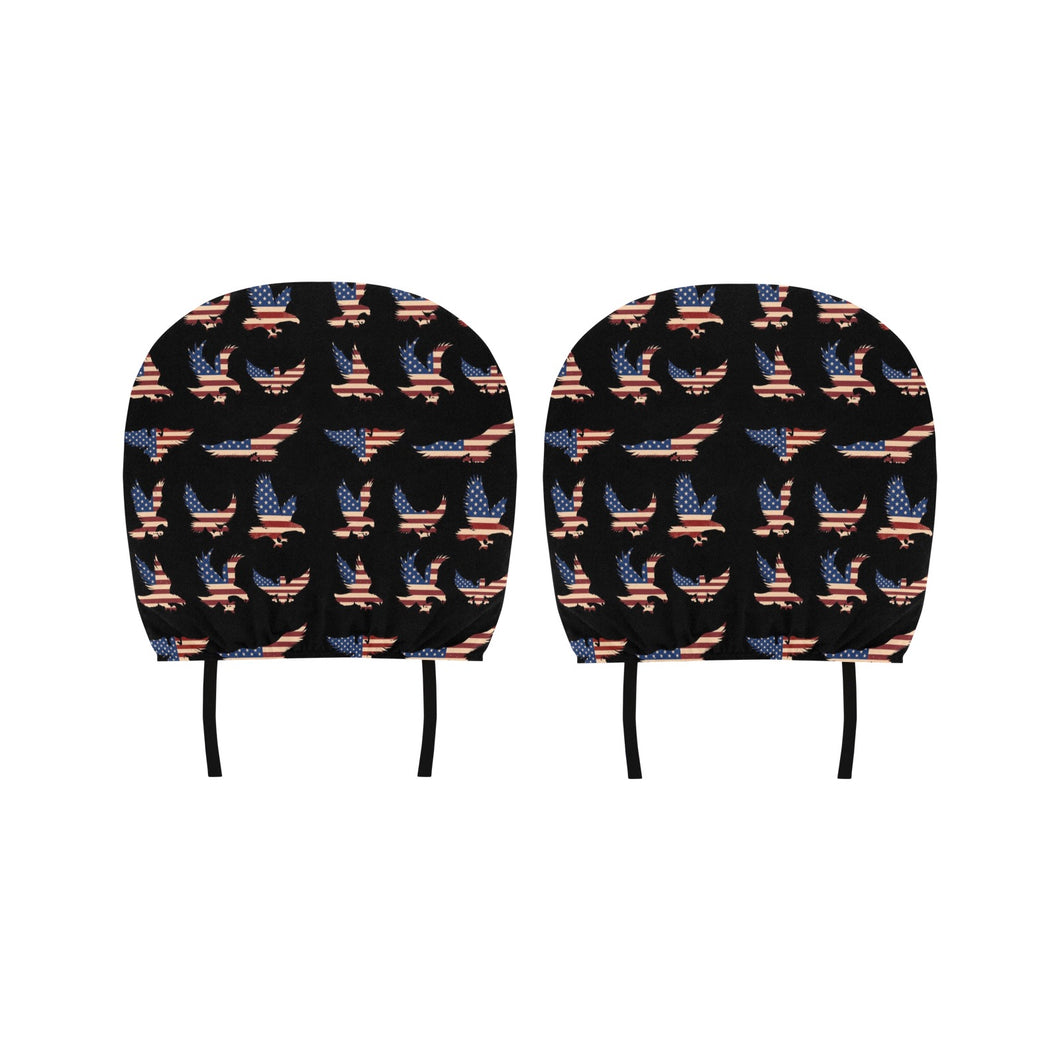 Eagle Pattern Print Design 04 Car Headrest Cover