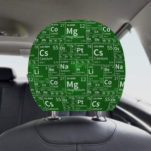 Chemistry Periodic Table Pattern Print Design 04 Car Headrest Cover