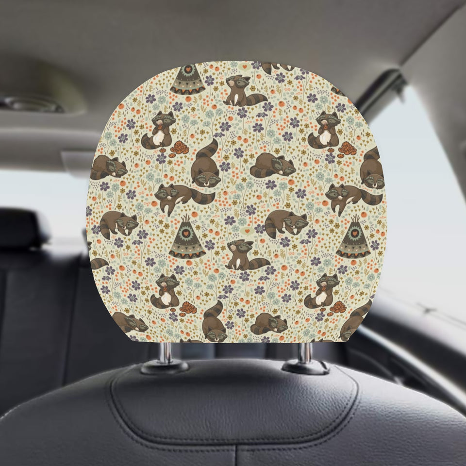 Raccoon Pattern Car Headrest Cover