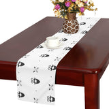 Mustache Beard Pattern Print Design 01 Table Runner