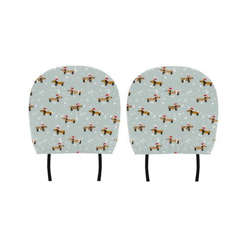 Dachshund Chirstmas Pattern Car Headrest Cover