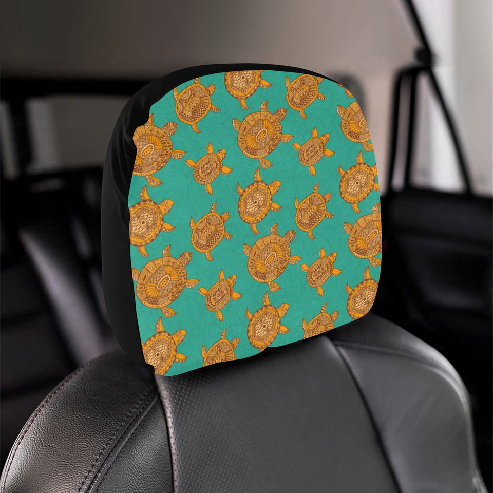 Sea Turtle Tribal Aboriginal Pattern Car Headrest Cover