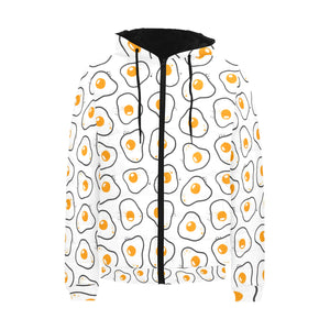 Fried Eggs Pattern Print Design 05 Men's Padded Hooded Jacket(ModelH42)