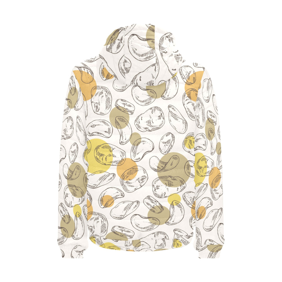 Potato Chips Pattern Print Design 02 Men's Padded Hooded Jacket(ModelH42)