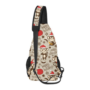 Monkey Christmas Pattern All Over Print Chest Bag