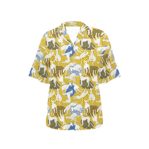 Greyhound Pattern Print Design 02 Women's All Over Print Hawaiian Shirt