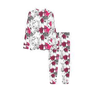 Horse Head Rose Pattern Kids' Boys' Girls' All Over Print Pajama Set