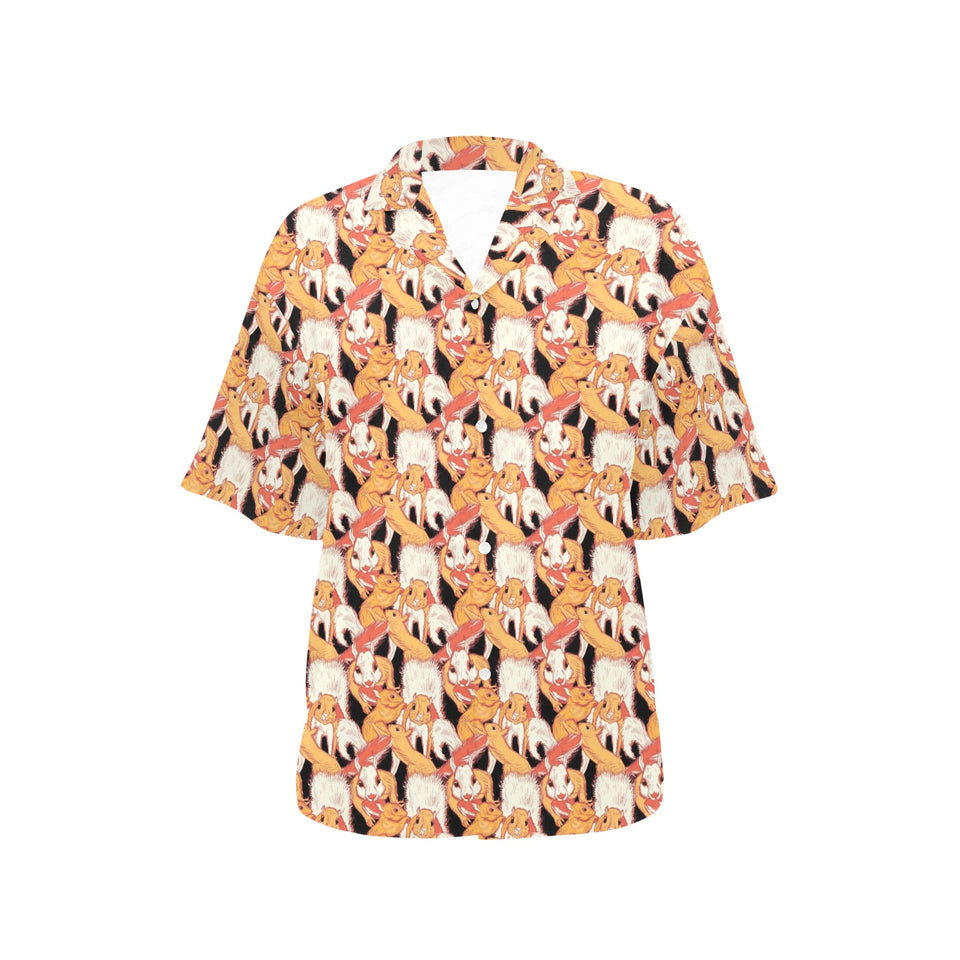 Squirrel Pattern Print Design 04 Women's All Over Print Hawaiian Shirt