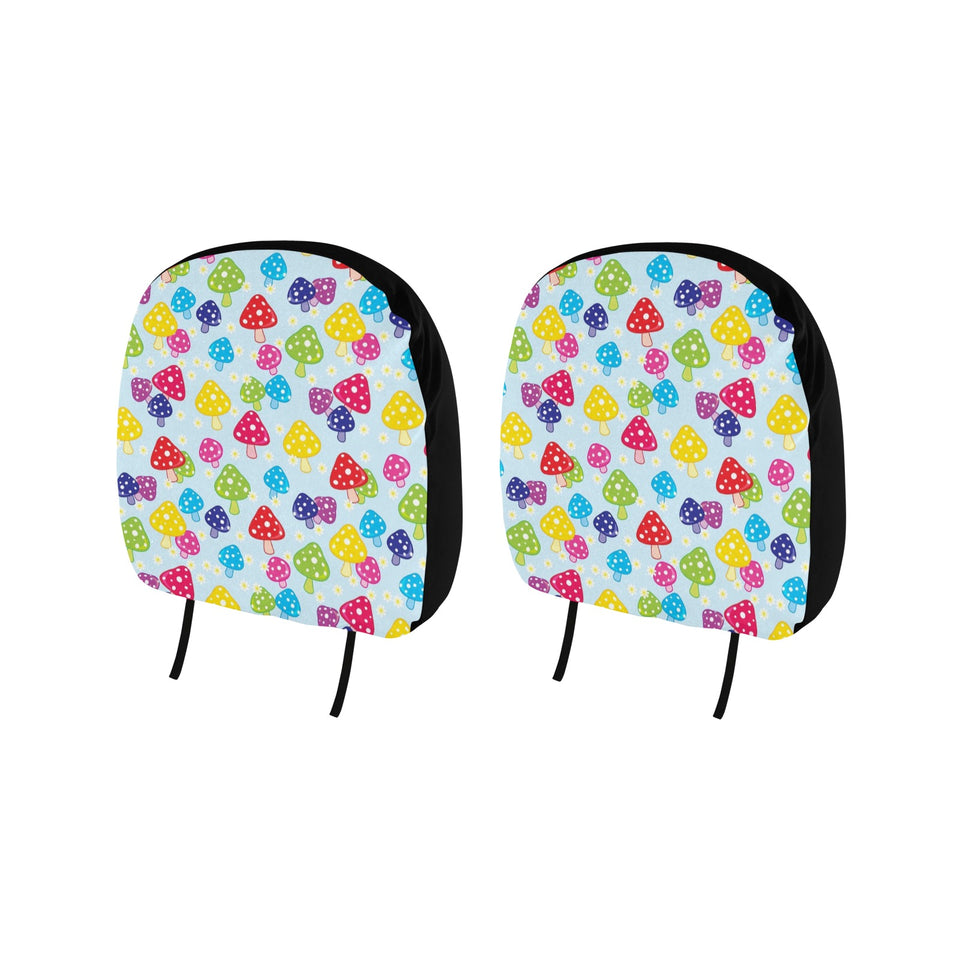 Colorful Mushroom Pattern Car Headrest Cover