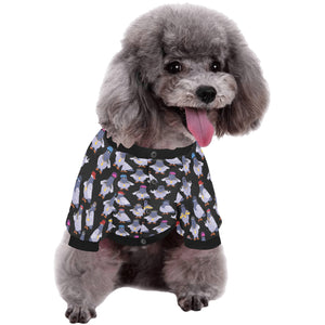 Pigeon Pattern Print Design 04 All Over Print Pet Dog Round Neck Fuzzy Shirt