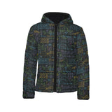 Math Pattern Print Design 04 Kids' Boys' Girls' Padded Hooded Jacket