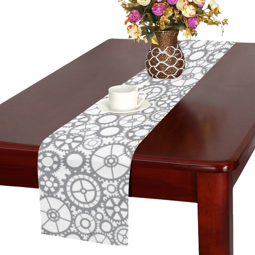 Gear Pattern Print Design 05 Table Runner