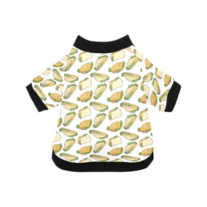 Sandwich Pattern Print Design 05 All Over Print Pet Dog Round Neck Fuzzy Shirt