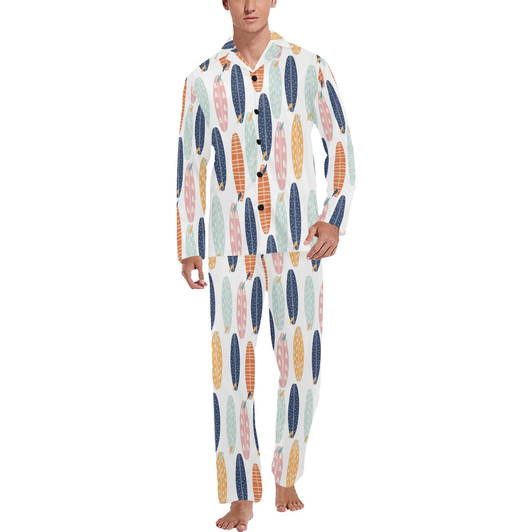 Surfboard Pattern Print Design 04 Men's Long Pajama Set