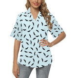 Mustache Beard Pattern Print Design 03 Women's All Over Print Hawaiian Shirt