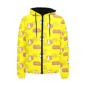 Guinea Pig Pattern Print Design 04 Men's Padded Hooded Jacket(ModelH42)