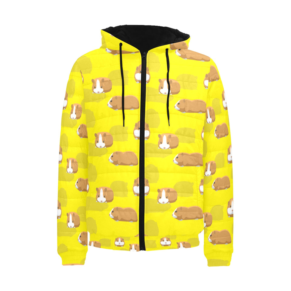 Guinea Pig Pattern Print Design 04 Men's Padded Hooded Jacket(ModelH42)