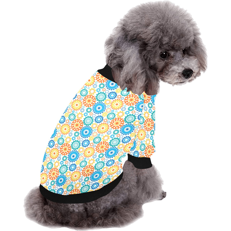 Gear Pattern Print Design 04 All Over Print Pet Dog Round Neck Fuzzy Shirt