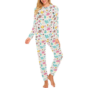 Tea pots Pattern Print Design 05 Women's All Over Print Pajama Set