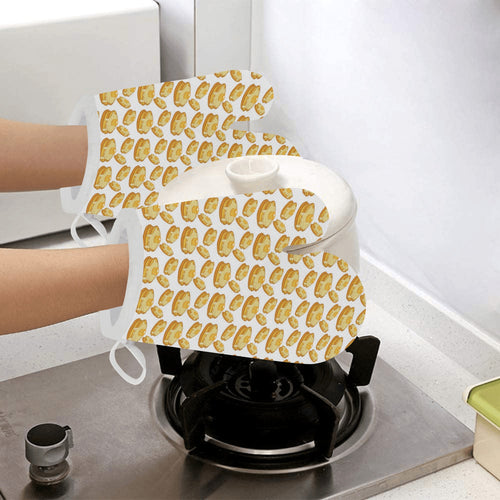 Pancake Pattern Print Design 05 Heat Resistant Oven Mitts