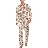 Yorkshire Terrier Pattern Print Design 04 Men's Long Pajama Set