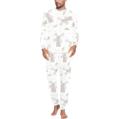 Windmill Pattern Background Men's All Over Print Pajama