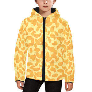 Potato Chips Pattern Print Design 04 Kids' Boys' Girls' Padded Hooded Jacket