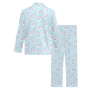 Yorkshire Terrier Pattern Print Design 01 Men's Long Pajama Set