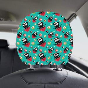 Ninja Sushi Pattern Car Headrest Cover