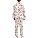 Rose Pattern Print Design 02 Men's Long Pajama Set