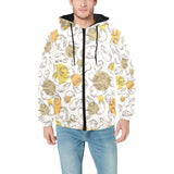 Potato Chips Pattern Print Design 02 Men's Padded Hooded Jacket(ModelH42)