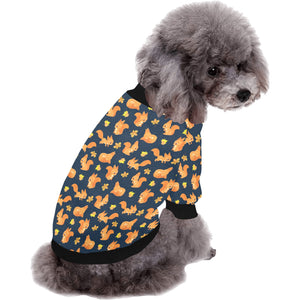 Squirrel Pattern Print Design 05 All Over Print Pet Dog Round Neck Fuzzy Shirt