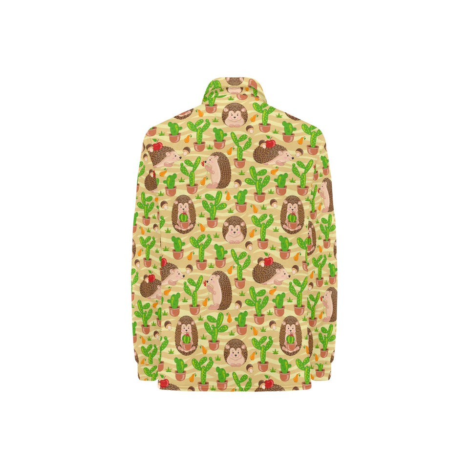 Hedgehog Pattern Print Design 02 Women's Long Sleeve Polo Shirt