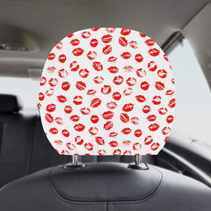 Lips Pattern Print Design 01 Car Headrest Cover