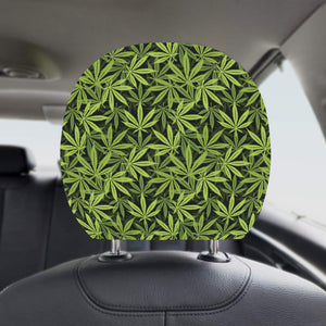 Canabis Marijuana Weed Pattern Print Design 03 Car Headrest Cover