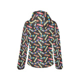 Skate Board Pattern Print Design 02 Women's Padded Hooded Jacket