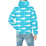 Swordfish Pattern Print Design 02 Men's Padded Hooded Jacket(ModelH42)