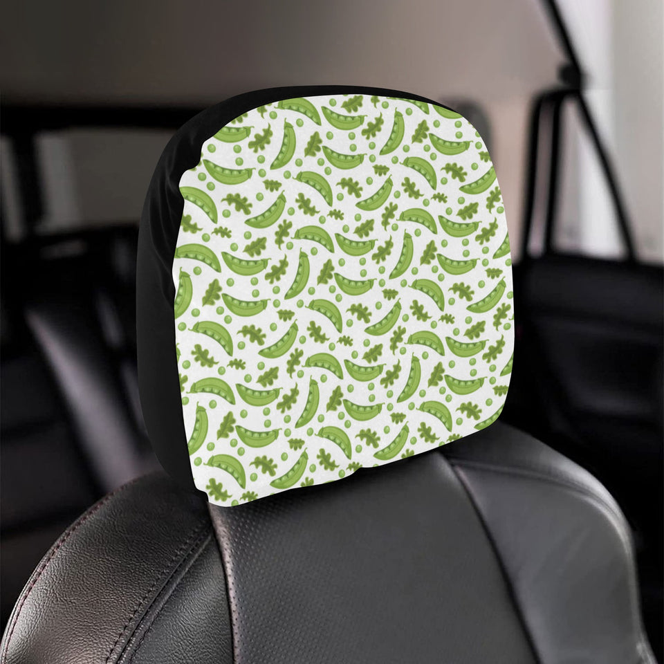 Green Peas Pattern Print Design 02 Car Headrest Cover